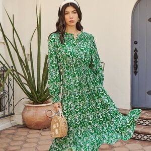 Sugarlips Cabana Baudelaire Floral Keila Smocked Midi Dress